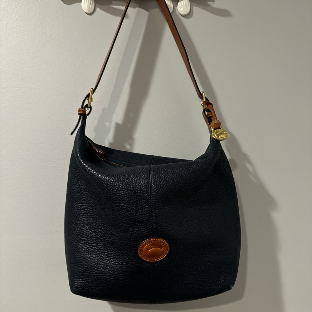 Dooney & Bourke Navy Blue‎ Pebbled Leather Hobo Shoulder Handbag